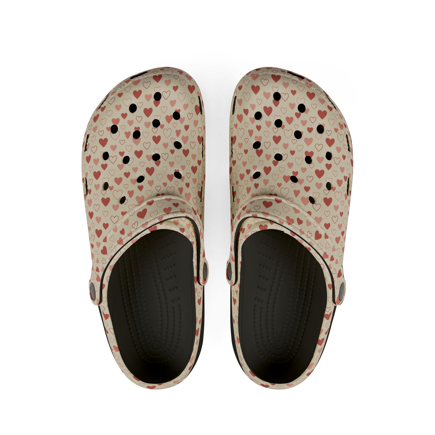 Cute Heart Pattern EVA Foam Rubber Shoes - Cozy Slip-On Clogs for Everyday Wear, Gift for Her, Summer Footwear, Fun House Slippers