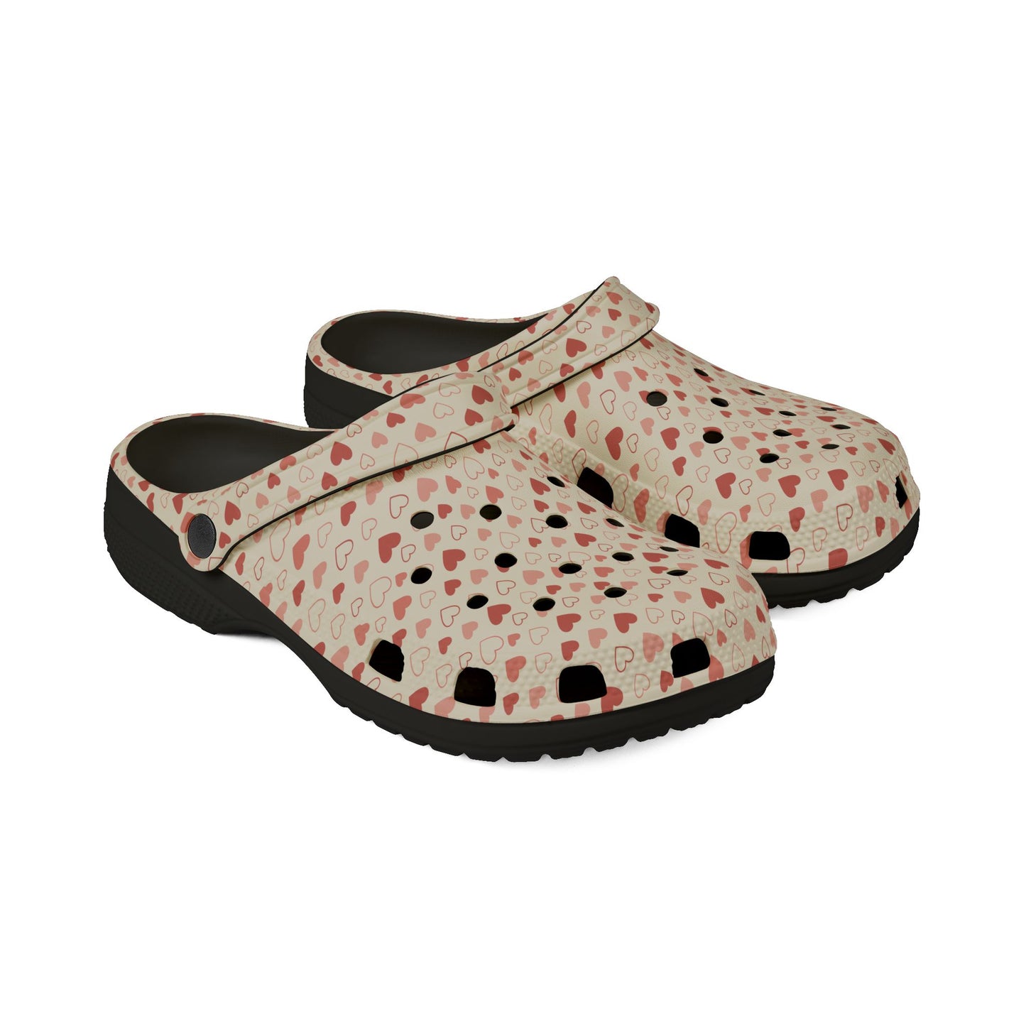 Cute Heart Pattern EVA Foam Rubber Shoes - Cozy Slip-On Clogs for Everyday Wear, Gift for Her, Summer Footwear, Fun House Slippers