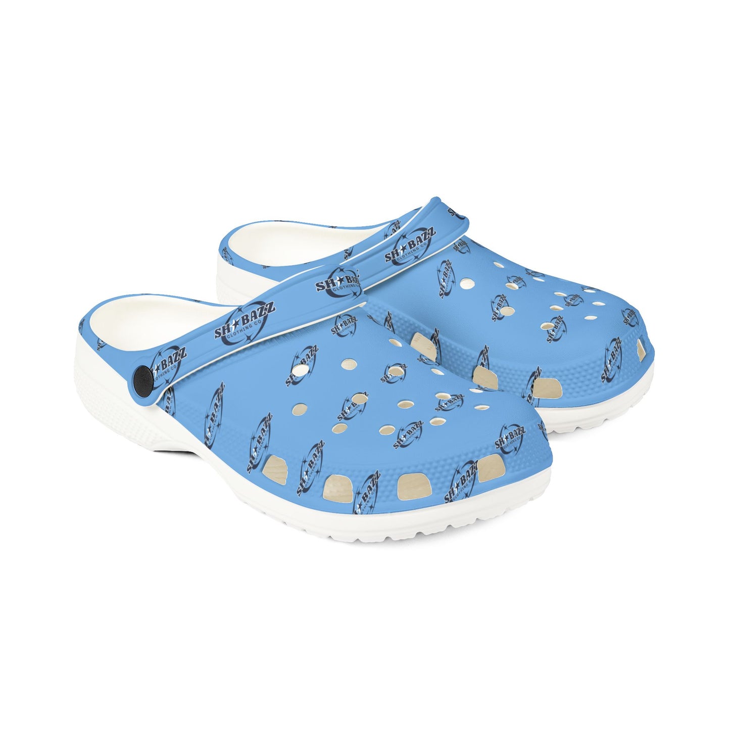 Shabazz Whimsical Blue EVA Foam Clogs - Fun Comfortable Garden Shoes, Lightweight Footwear, Perfect for Summer, Poolside, and Everyday Use