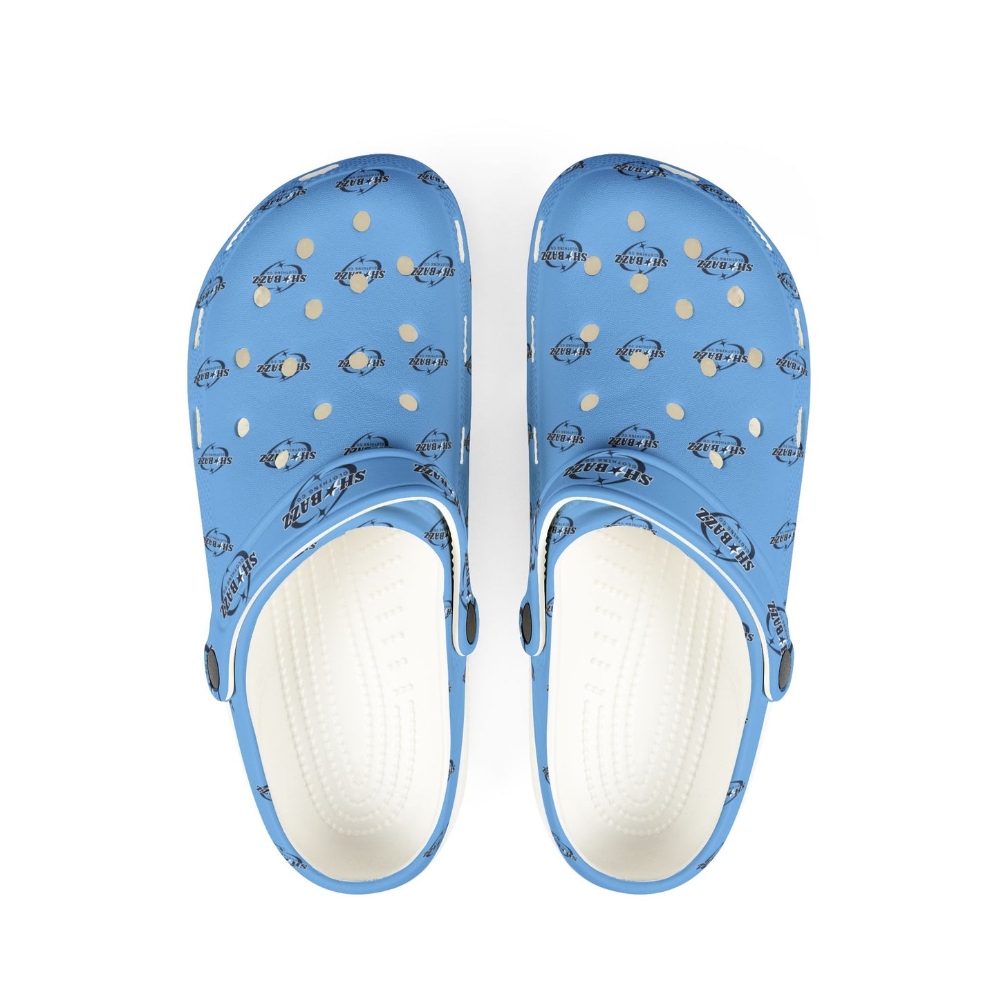 Shabazz Whimsical Blue EVA Foam Clogs - Fun Comfortable Garden Shoes, Lightweight Footwear, Perfect for Summer, Poolside, and Everyday Use