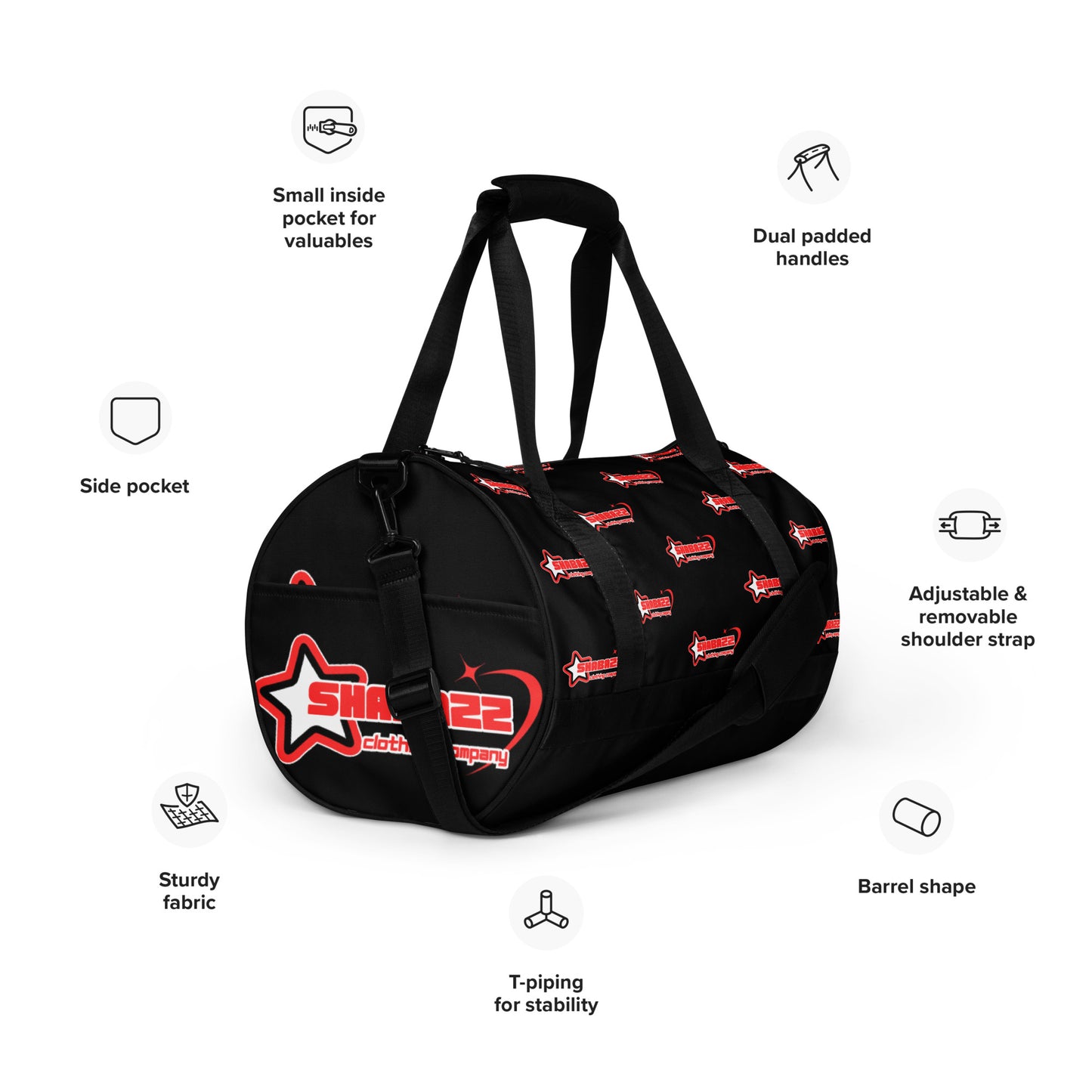 Shabazz All-over print gym bag