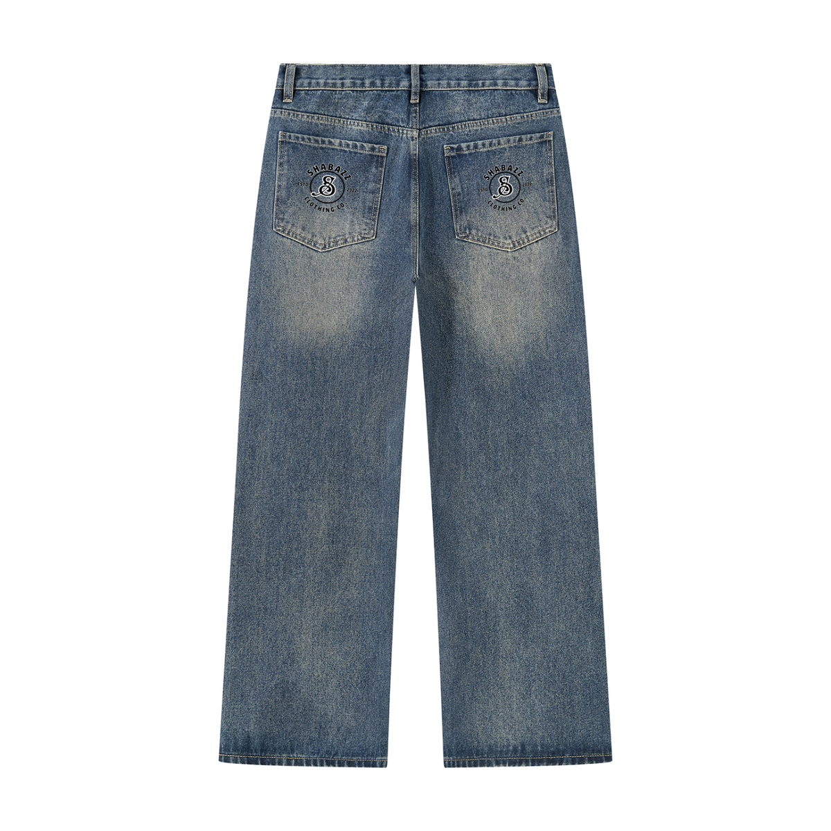 Shabazz Men’s Vintage Wash Straight Leg Denim Jeans