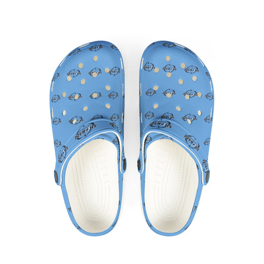 Shabazz Whimsical Blue EVA Foam Clogs - Fun Comfortable Garden Shoes, Lightweight Footwear, Perfect for Summer, Poolside, and Everyday Use