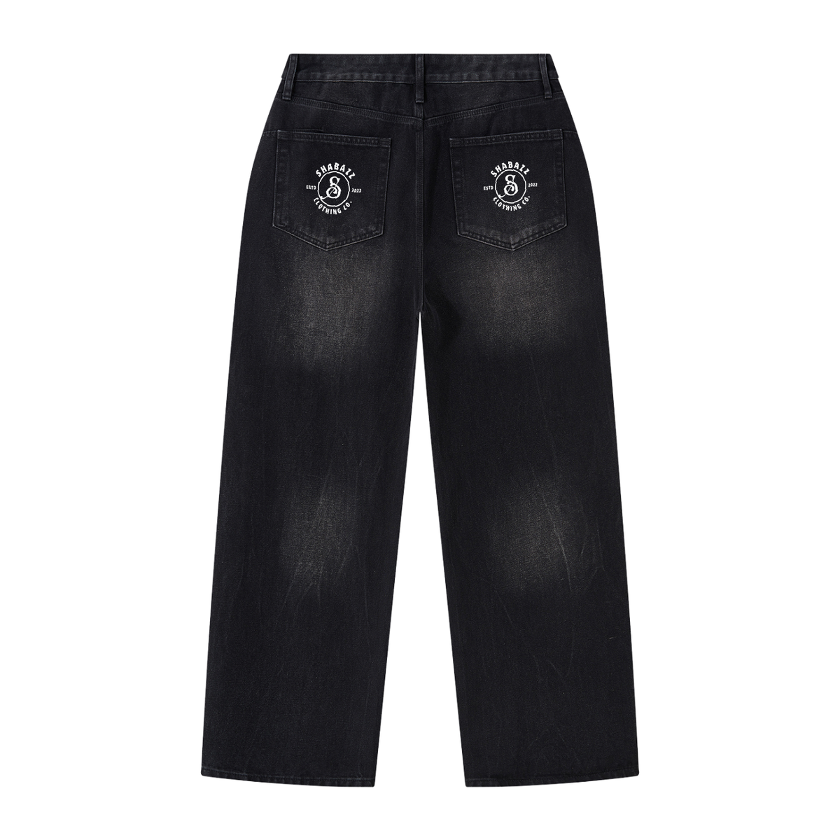 Shabazz Men's Vintage Wash Wide Leg Jeans