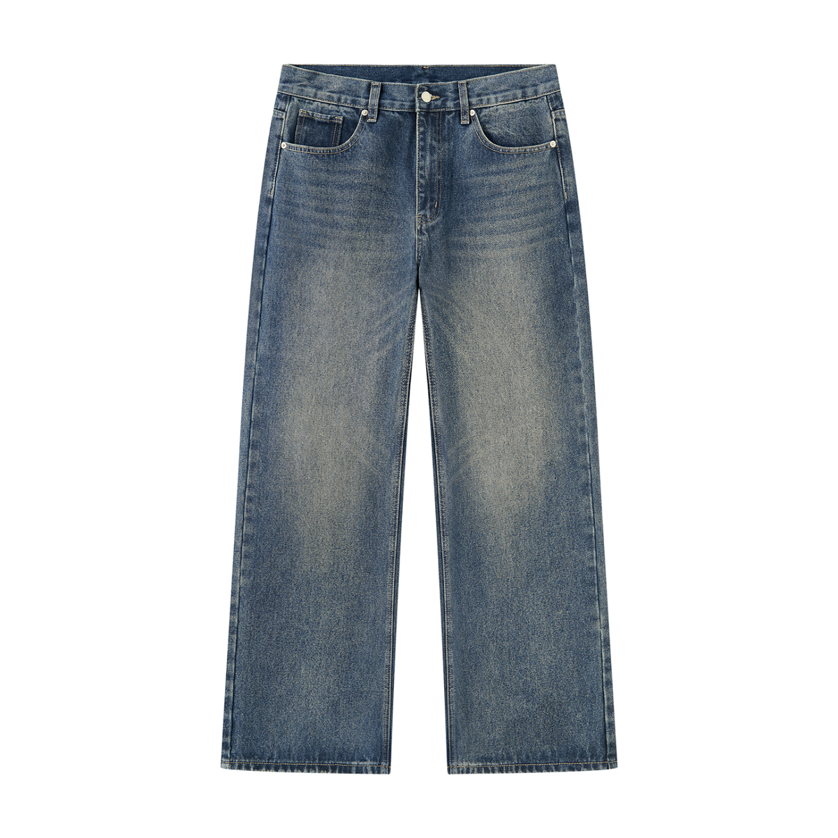 Shabazz Men’s Vintage Wash Straight Leg Denim Jeans