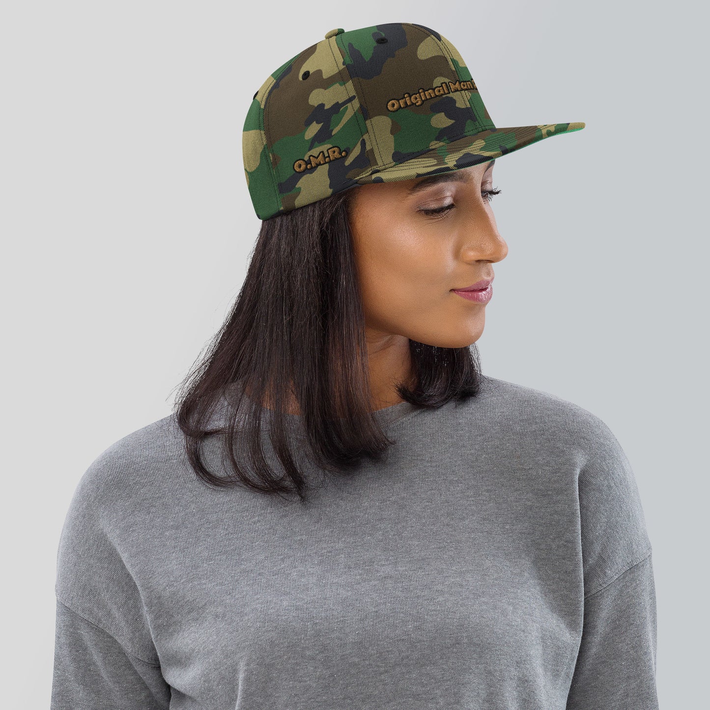 Original Man Records Camo Snapback Hat