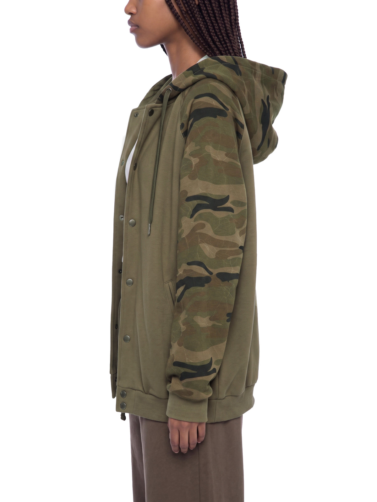Shabazz Unisex Camo-Splice Raglan Zip Hoodie