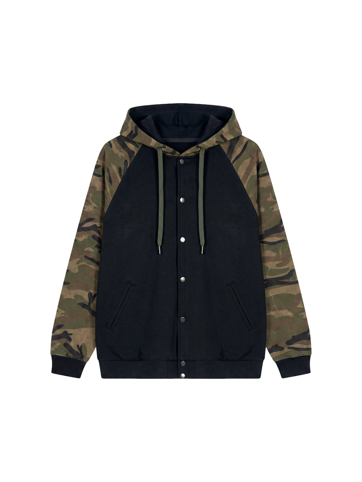 Shabazz Unisex Camo-Splice Raglan Zip Hoodie