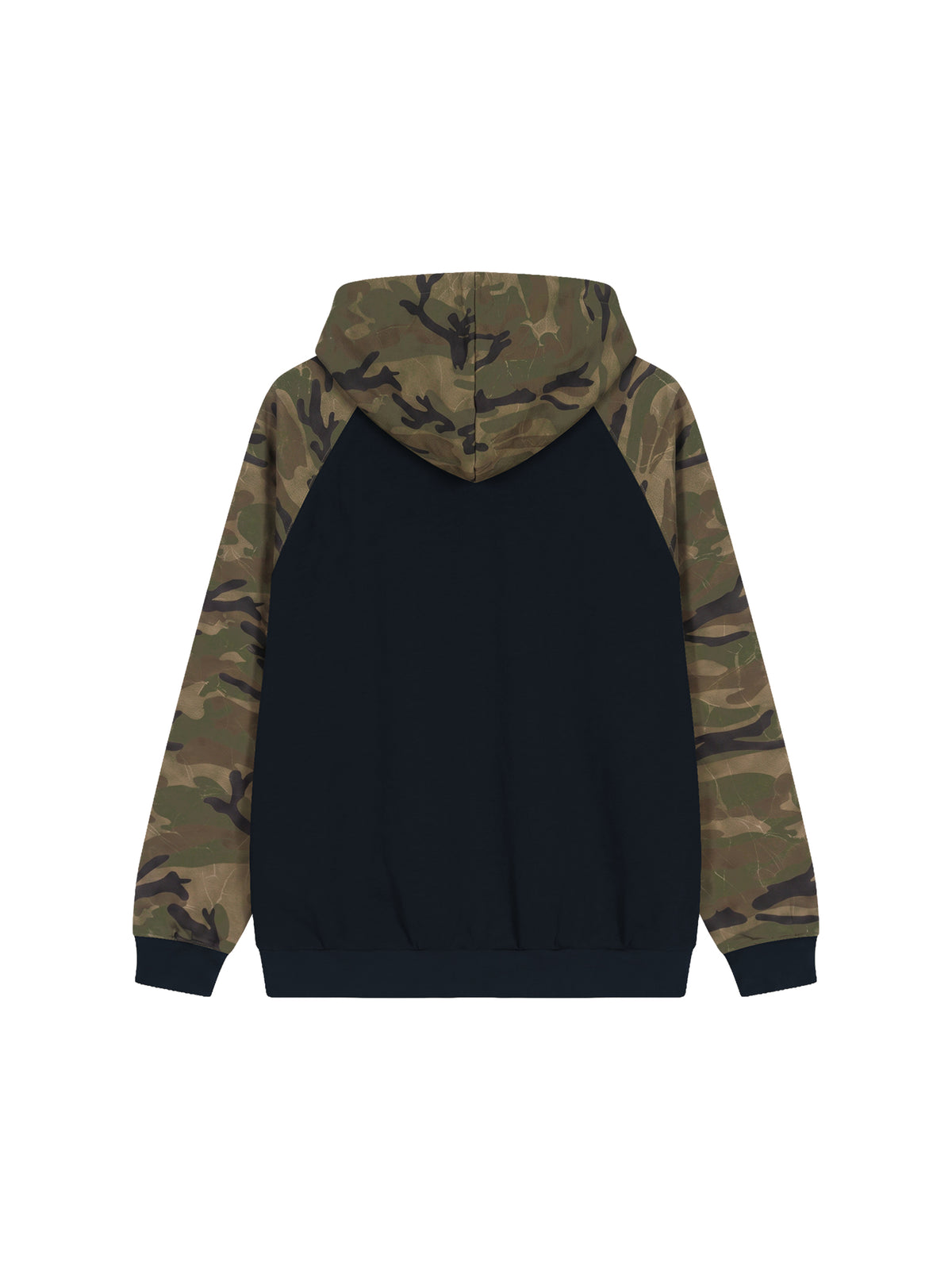 Shabazz Unisex Camo-Splice Raglan Zip Hoodie