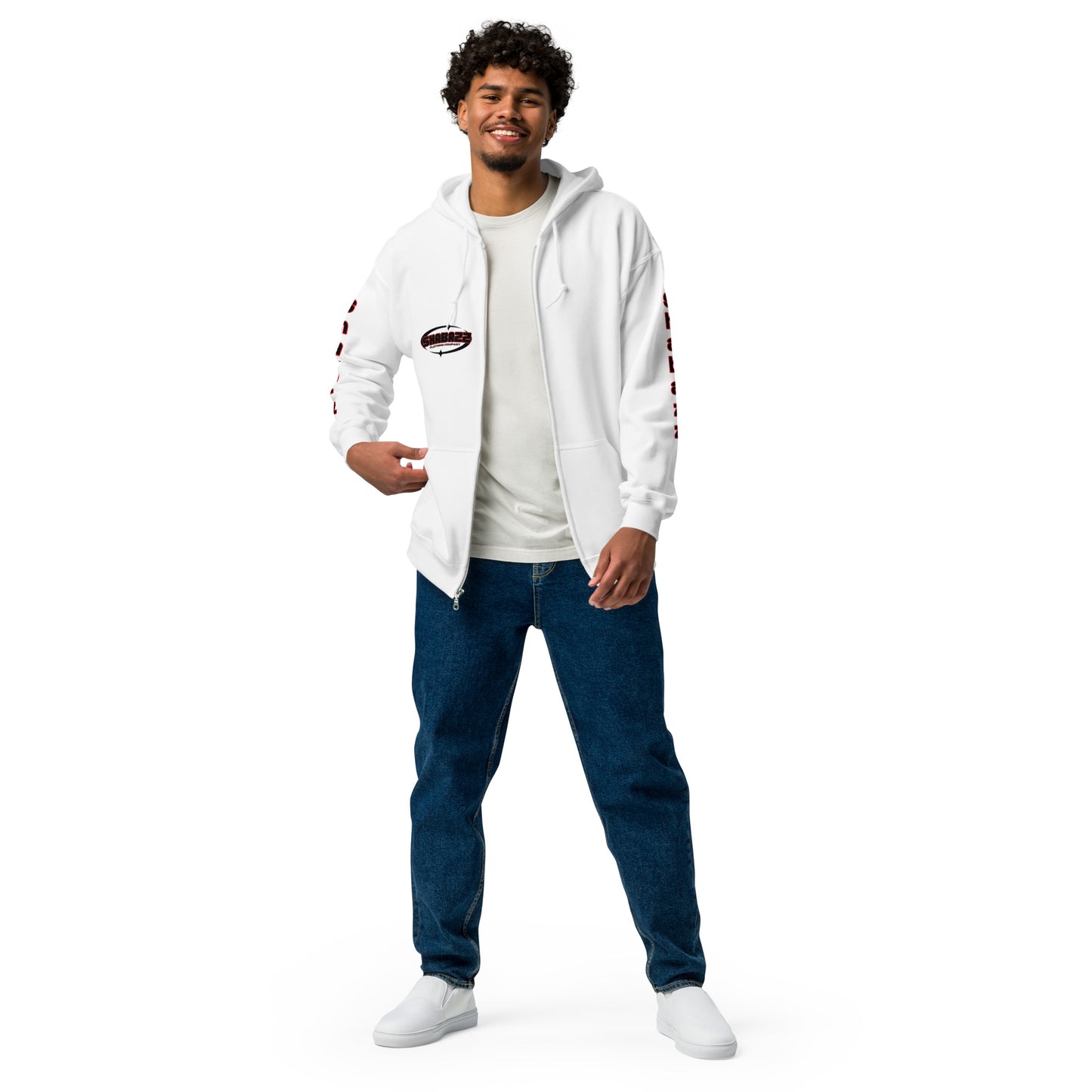 Shabazz White Unisex heavy blend zip hoodie