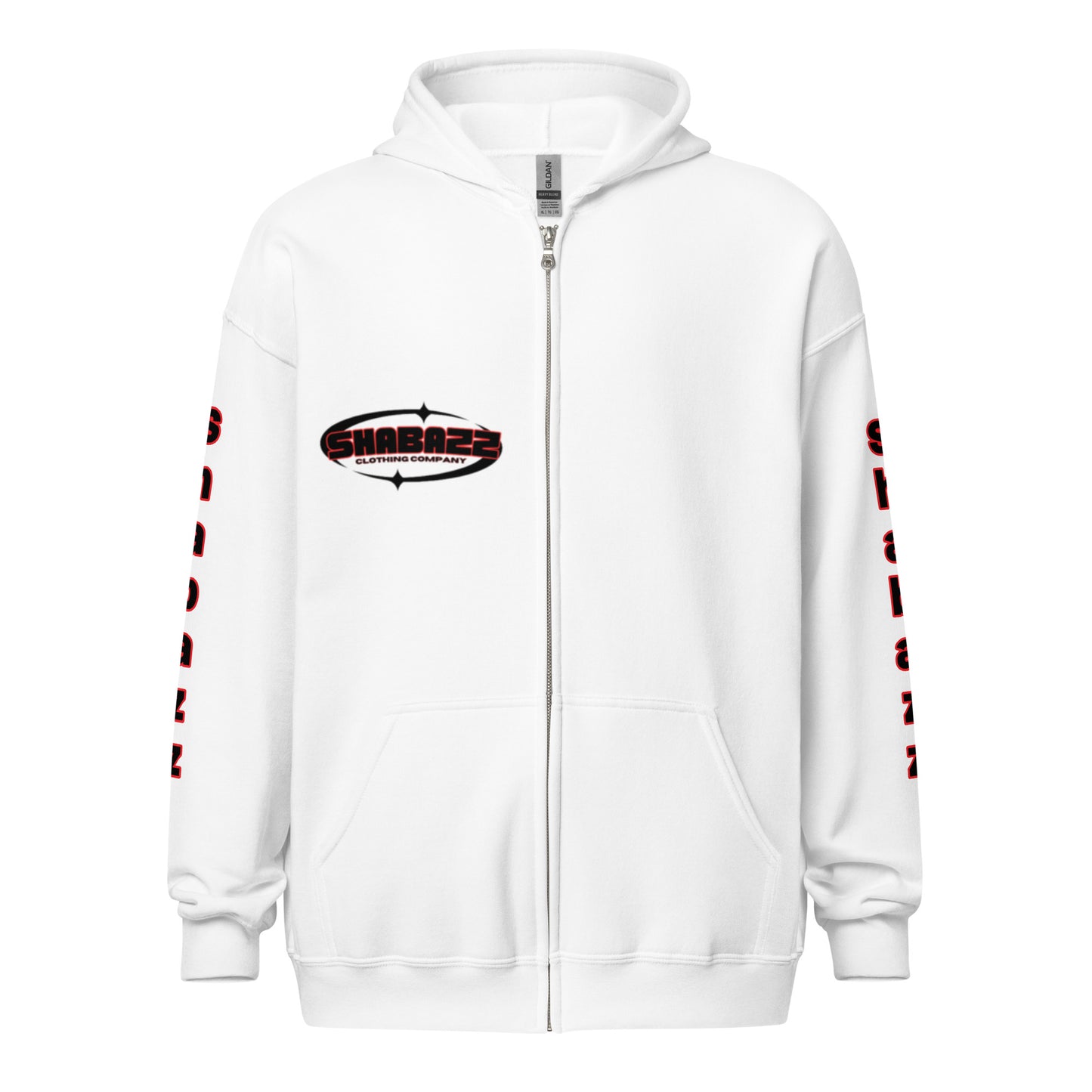 Shabazz White Unisex heavy blend zip hoodie