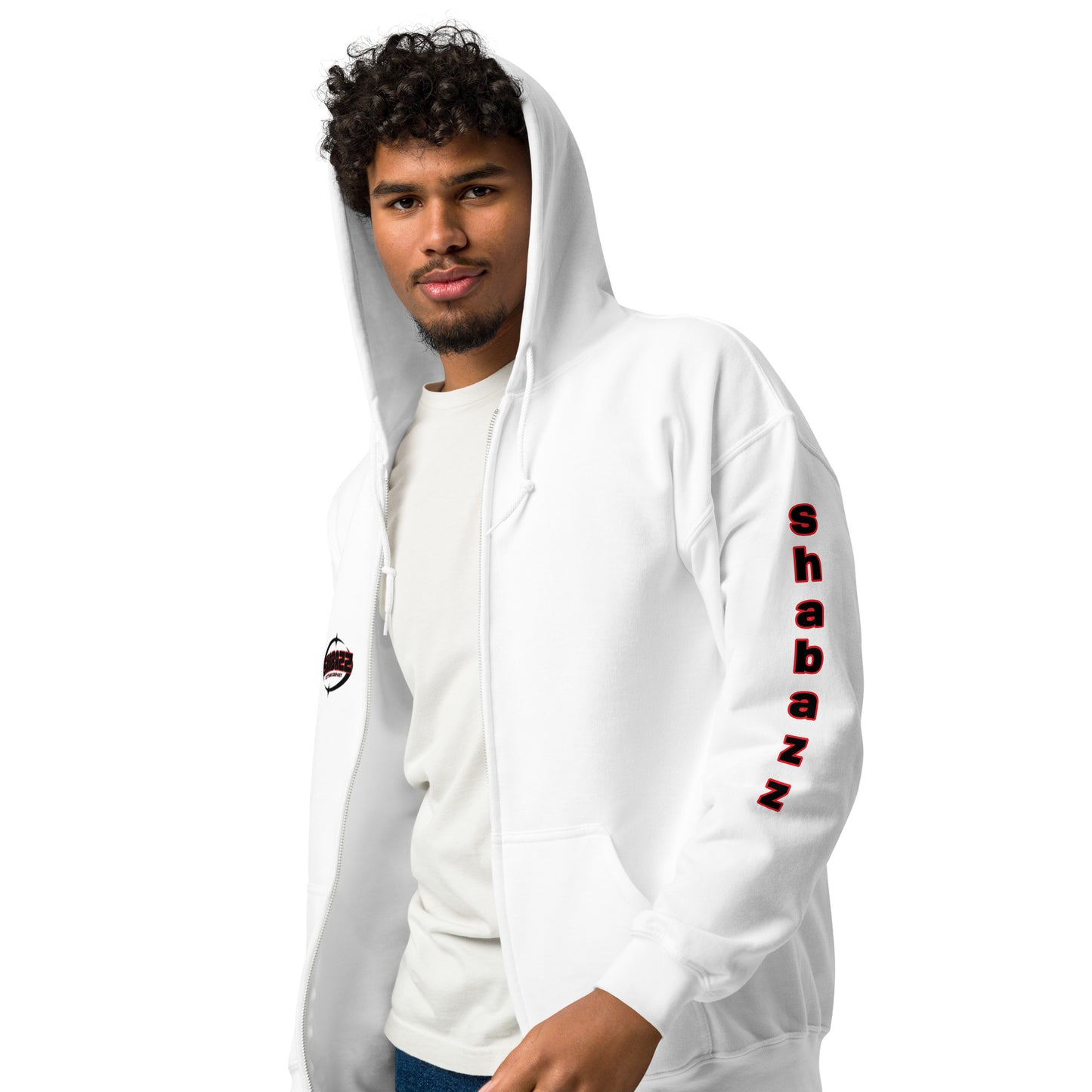 Shabazz White Unisex heavy blend zip hoodie